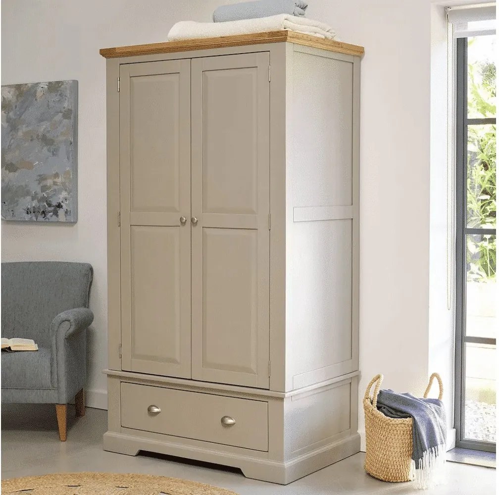 Dulap lemn masiv gri Ives Personalizabil, 104 × 66 × 189 cm