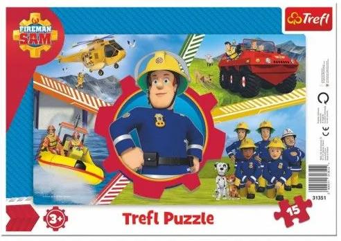 Puzzle Pompier Sam 33x23cm 15 piese