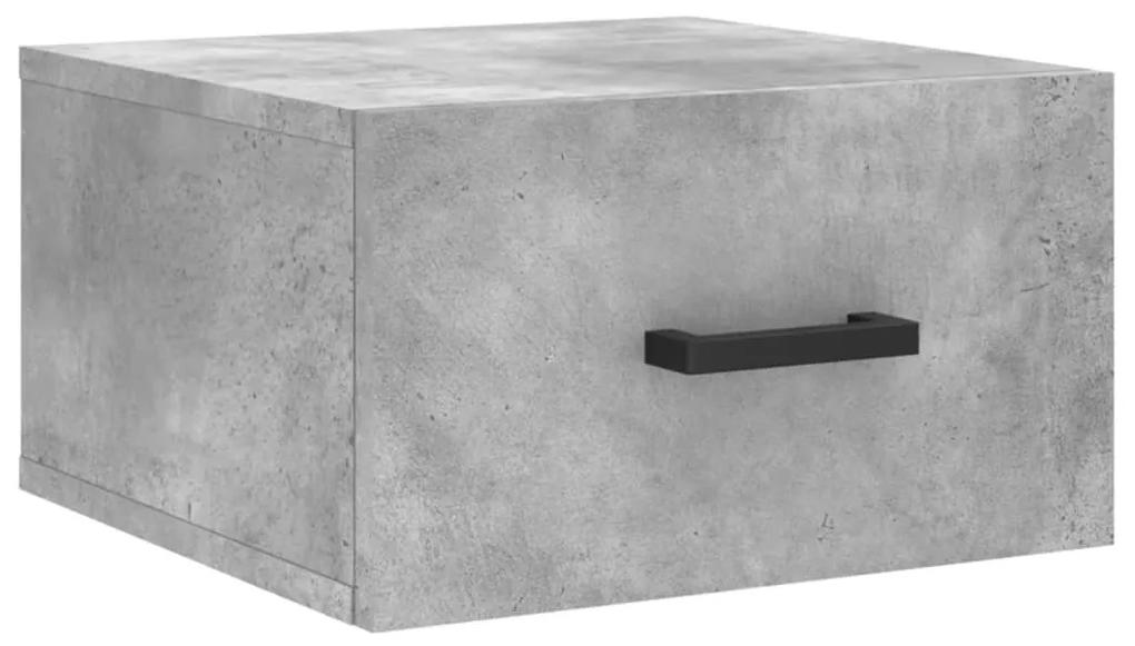 829828 vidaXL Noptieră de perete, gri beton, 35x35x20 cm