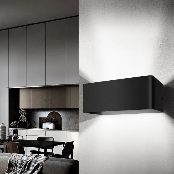 Aplică LED Aigostar LED/12,5W/230V 20x10 cm negru