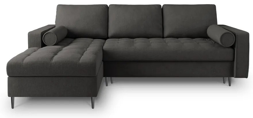 Canapea extensibilă cu șezlong stânga Milo Casa Santo, gri închis