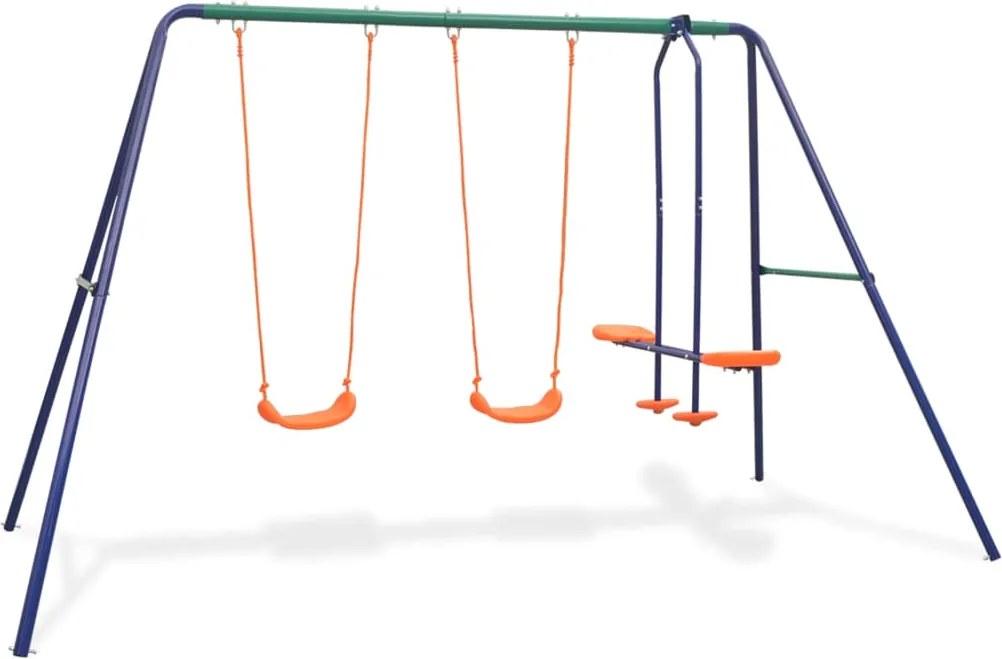 vidaXL Set de leagăne cu 4 locuri, portocaliu