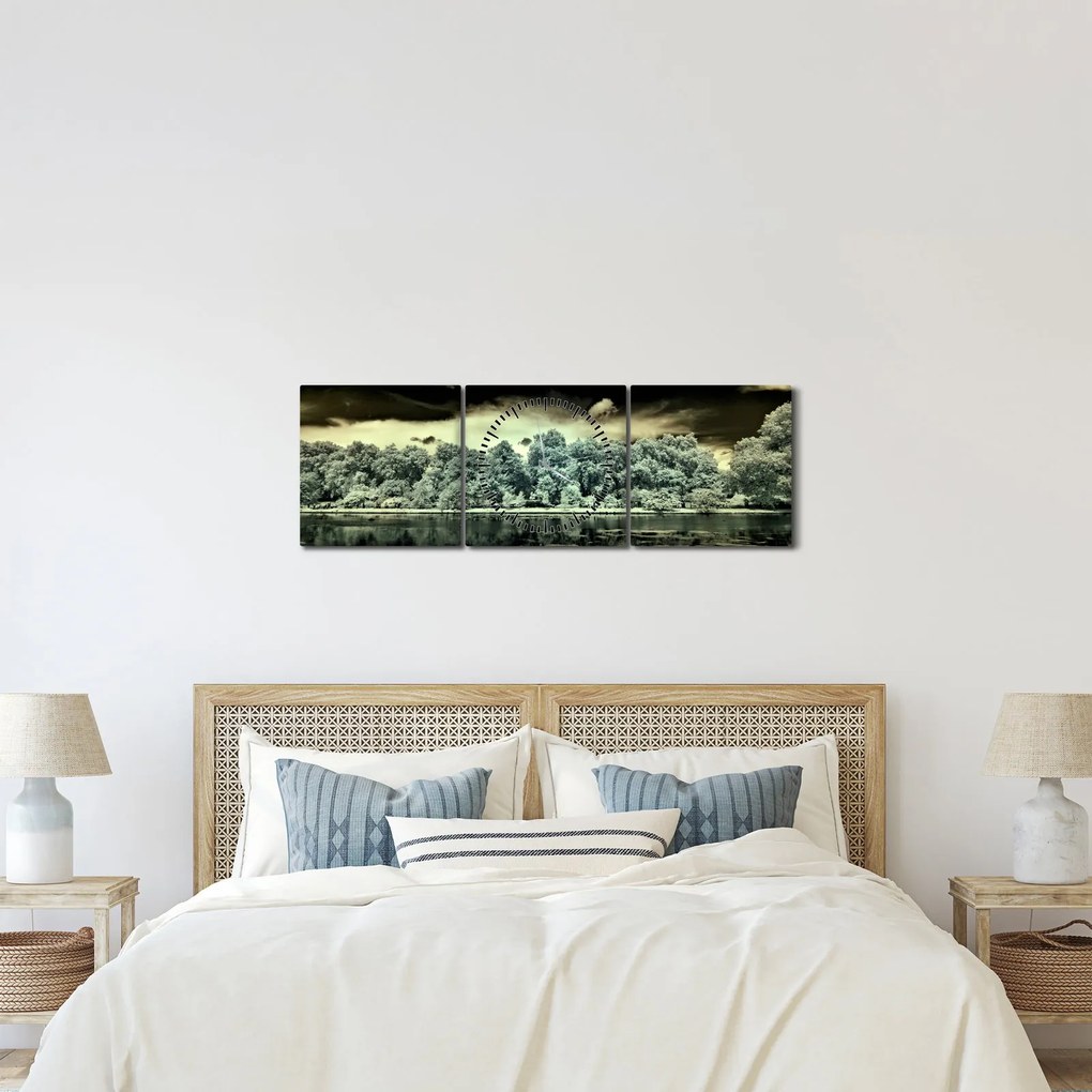 Tablou suprafeței de apă (cu ceas) (90x30 cm)