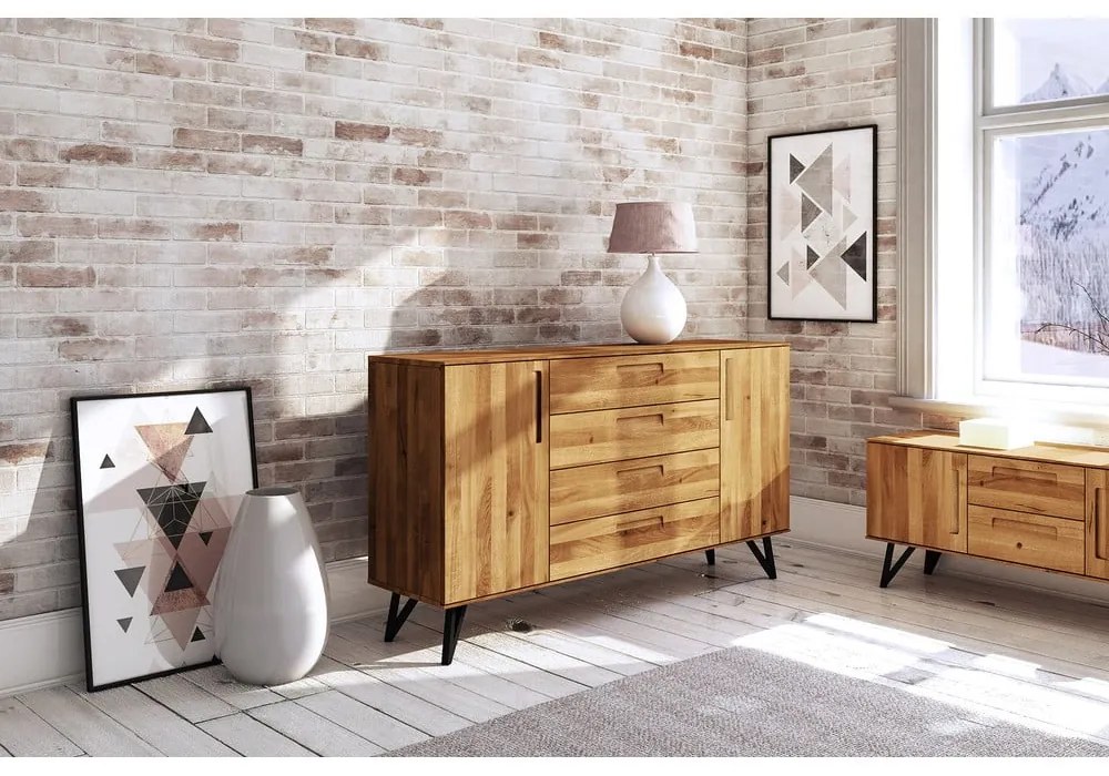 Comodă înaltă din stejar 182x100 cm Golo - The Beds