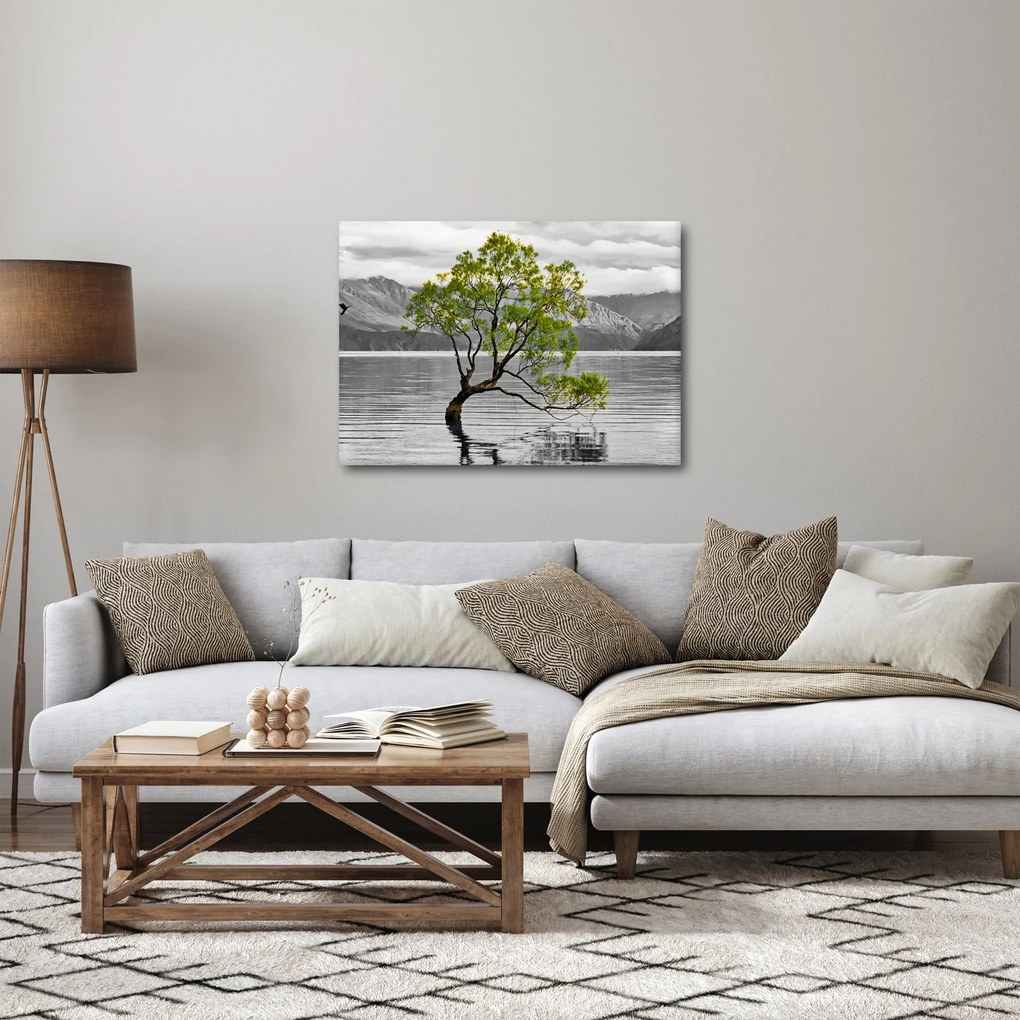 Tablou copacului în mijlocul lacului (70x50 cm)