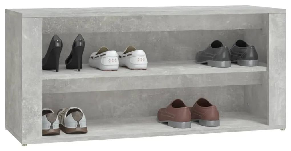 Pantofar, gri beton, 100x35x45 cm, lemn compozit Gri beton, 1