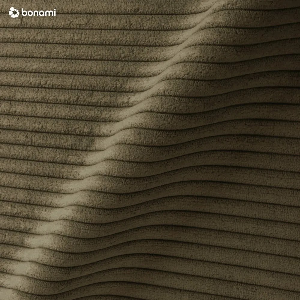 Colțar verde extensibil cu tapițerie din catifea reiată (cu colț pe partea dreaptă) Tori – Bonami Selection