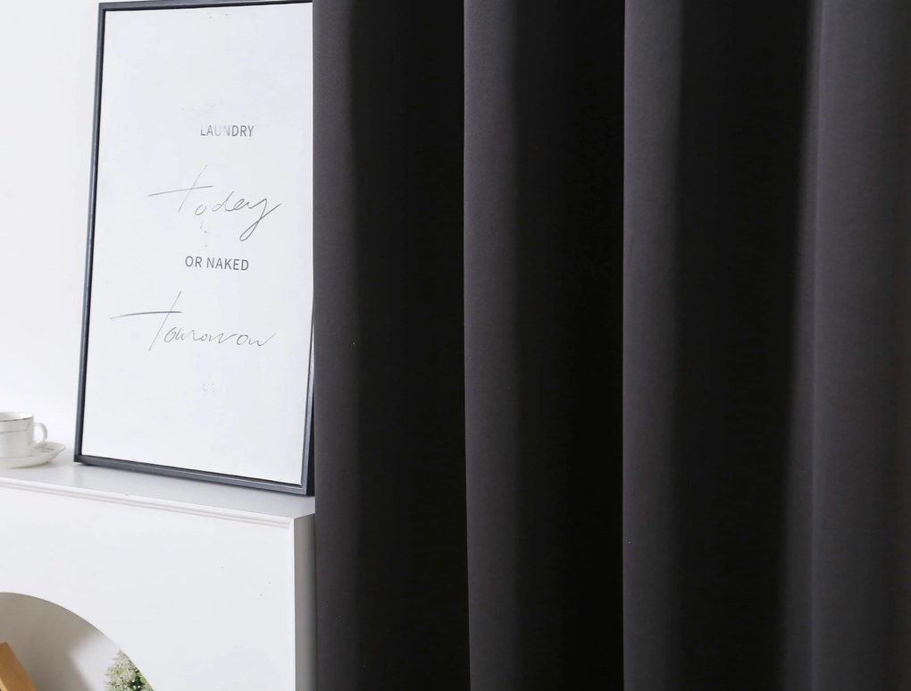 Draperie neagra OXFORD 140x250 cm Agatat: Inele metalice