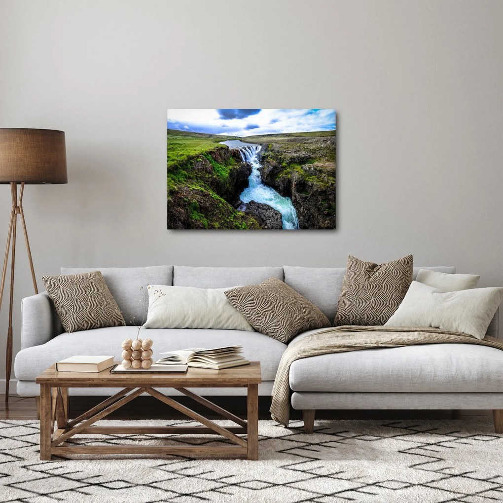 Tablou - Cascada intre stânci (70x50 cm)