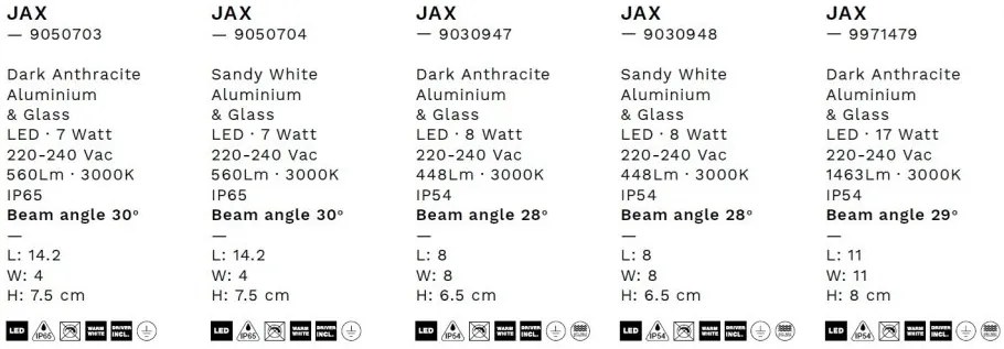 Plafoniera tip spot LED iluminat exterior IP65 JAX antracit