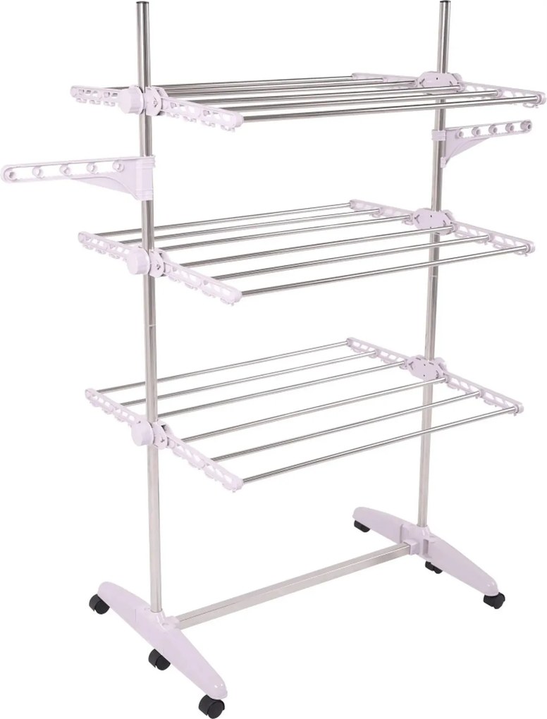 Uscator haine DENAL, alb/crom, metal/plastic, 88x66x147 cm