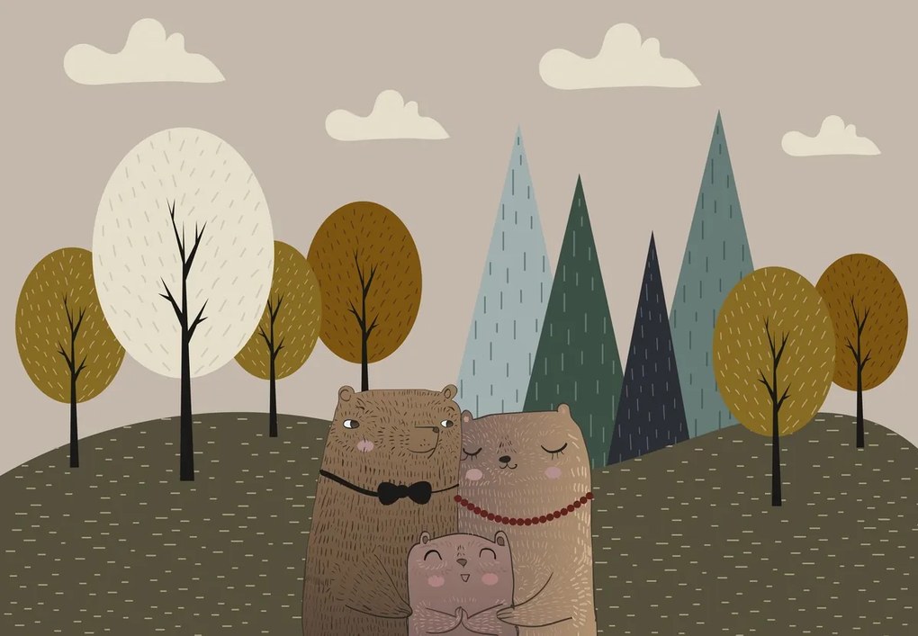 Fototapet - Familie de urși (147x102 cm)