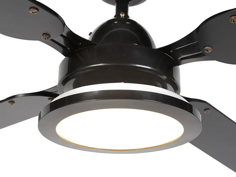 Ventilator de plafon negru cu telecomandă - Fanattic