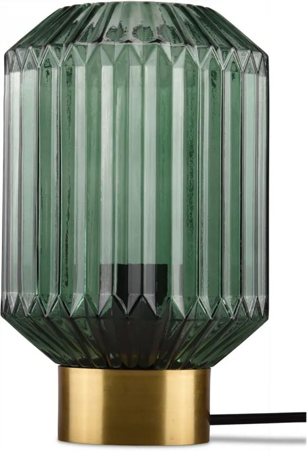 Veioza verde din sticla cu baza aurie din metal Jean Opjet Paris