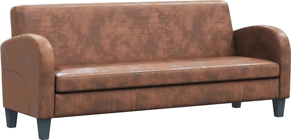 vidaXL Canapea cu 3 locuri, velur artificial, maro