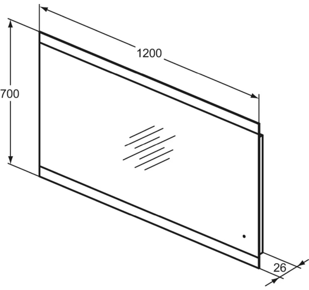 Oglinda dreptunghiulara cu iluminare LED Ideal Standard MirrorLight 120 cm 1200x700 mm