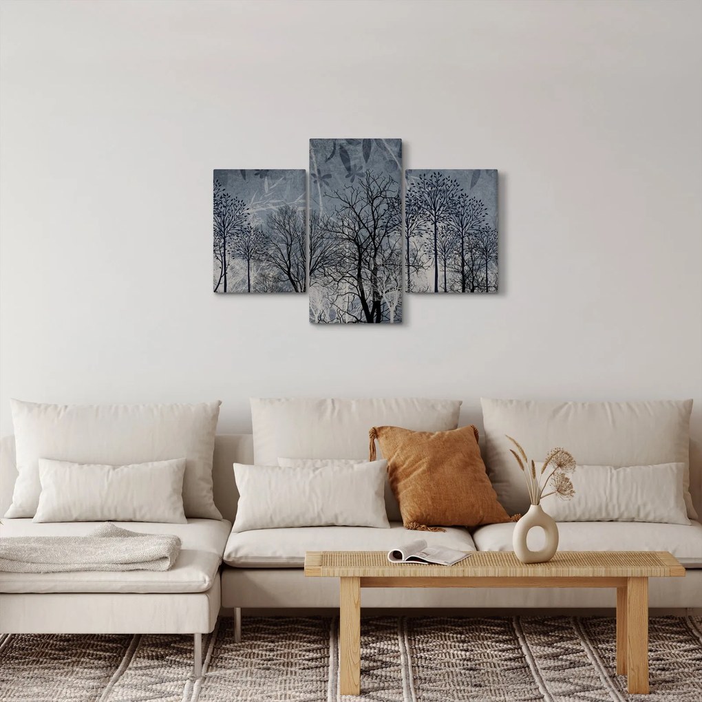 Tablou - Siluetă copac și frunze (90x60 cm)