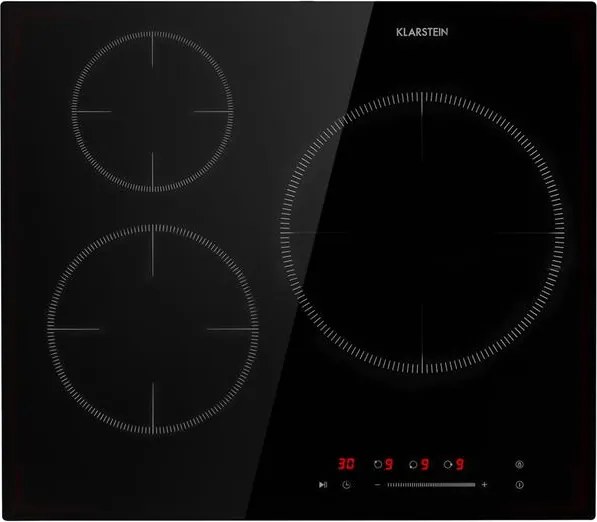 Klarstein Delicatessa 3, plită cu inducție, 3 zone, 5800W, ceramică de sticlă, negru