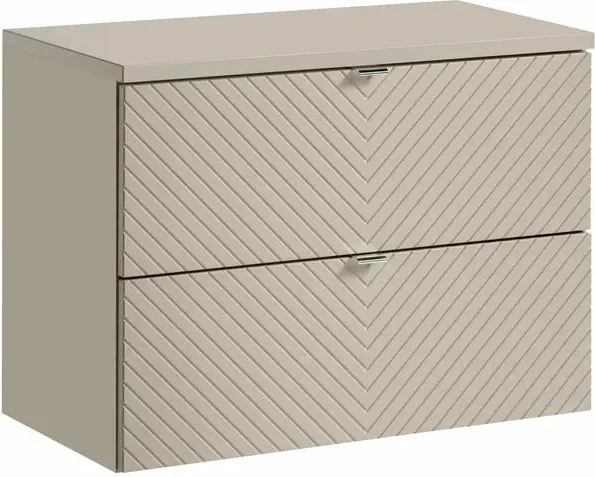 Set dulap baza suspendat 80 cm cu blat Comad Viva bej cașmir mat