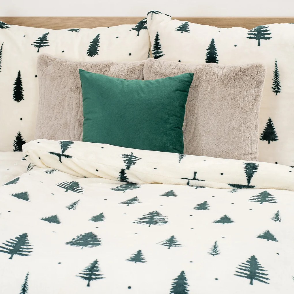 Lenjerie de pat din microflanel 4Home Serene Forest, 140 x 200 cm, 70 x 90 cm