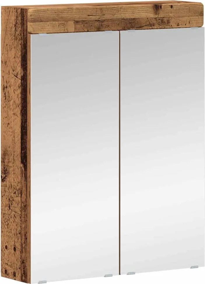 vidaXL Dulap cu oglindă pentru baie TULUM Lemn vechi 60 x 16,5 x 78 cm