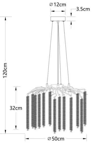 Globo 64137-6 - Lustră LED suspendată pe cablu LAVERNE 6xG9/8W/230V
