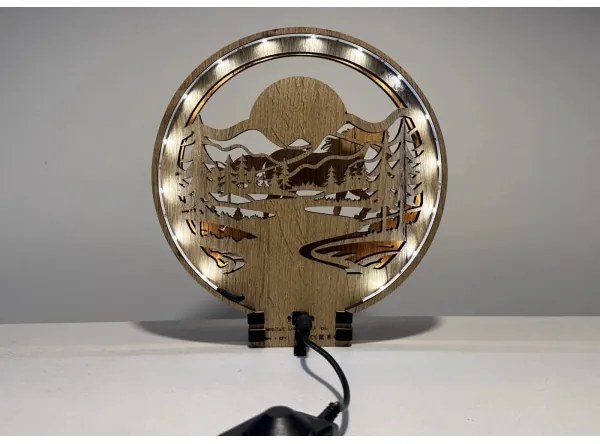 Li-Go 23598/DUB2 - Decorațiune de masă LED reglabilă, LED/12W/230V, 20x22 cm, stejar