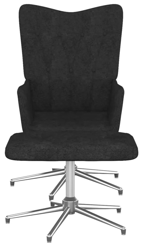 327606 vidaXL Scaun de relaxare cu taburet, negru, textil