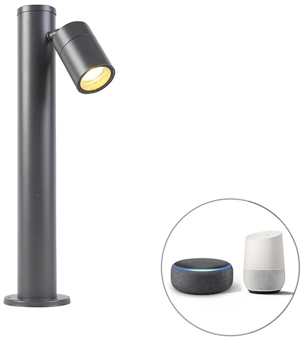 Lampa inteligenta de exterior gri otel inoxidabil 45 cm reglabila inclusiv Wifi GU10 - Solo