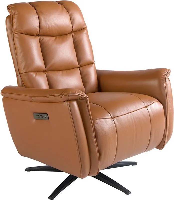 Fotoliu design LUX cu functia relax Cowhide brown leather