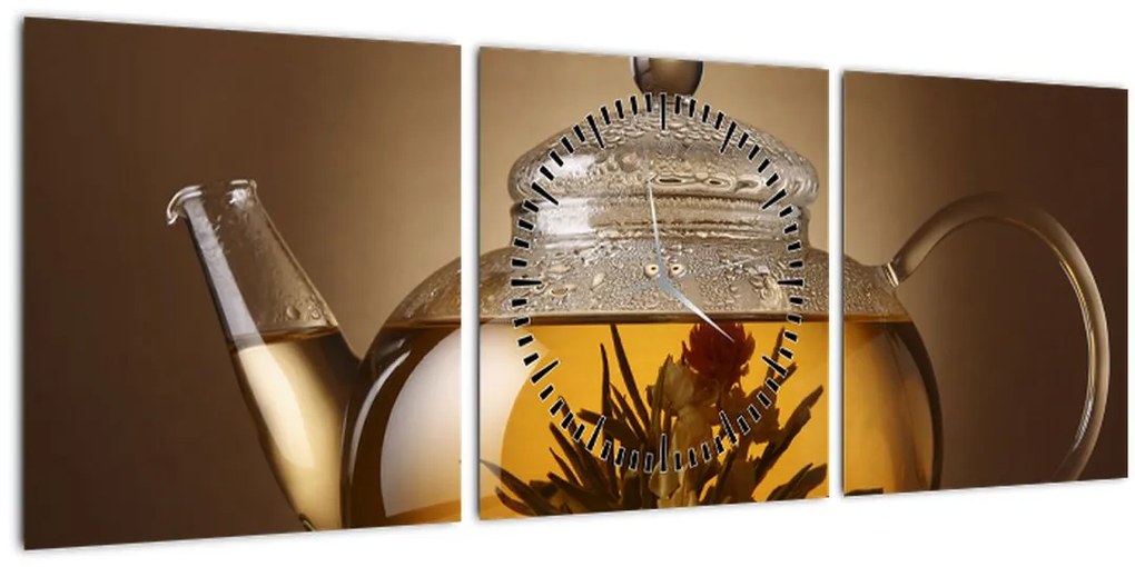 Tablou - ceai la ora 5 (cu ceas) (90x30 cm)