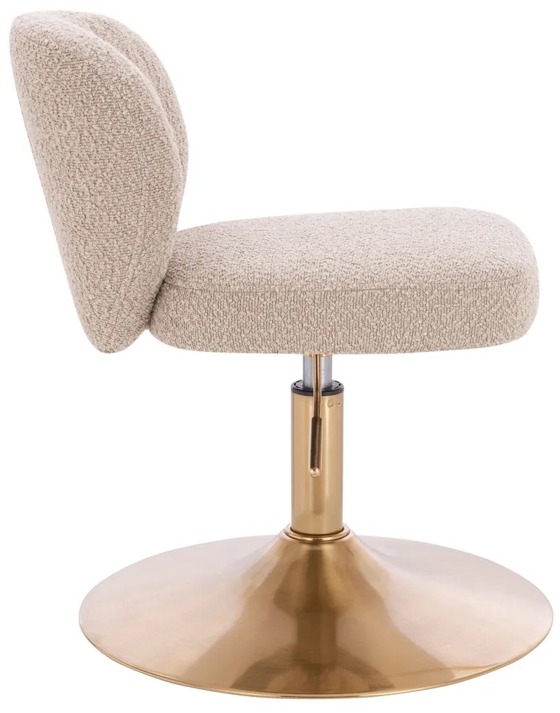 HR193N Scaun Latte Boucle cu Bază Aurie