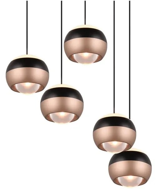 Lustră negru-arămiu LED cu abajur din metal ø 30 cm Orbit – Trio Select