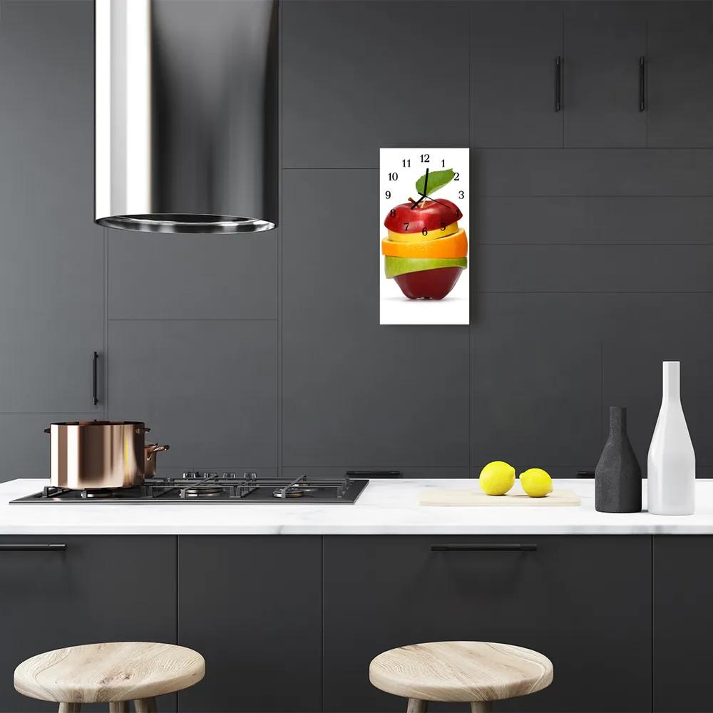 Ceas de perete din sticla vertical Bucătărie de fructe de culoare mere