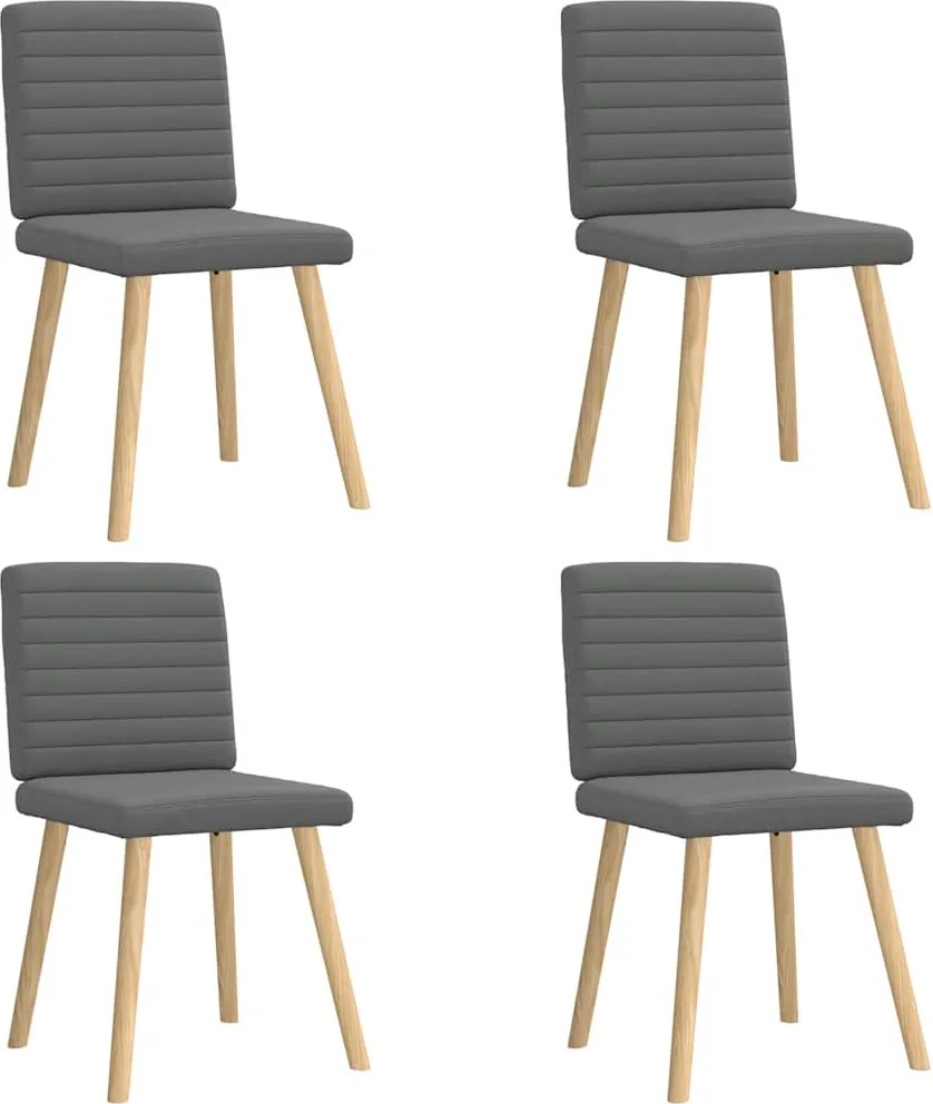 vidaXL Scaune de bucătărie pivotante, 4 buc., gri închis, textil