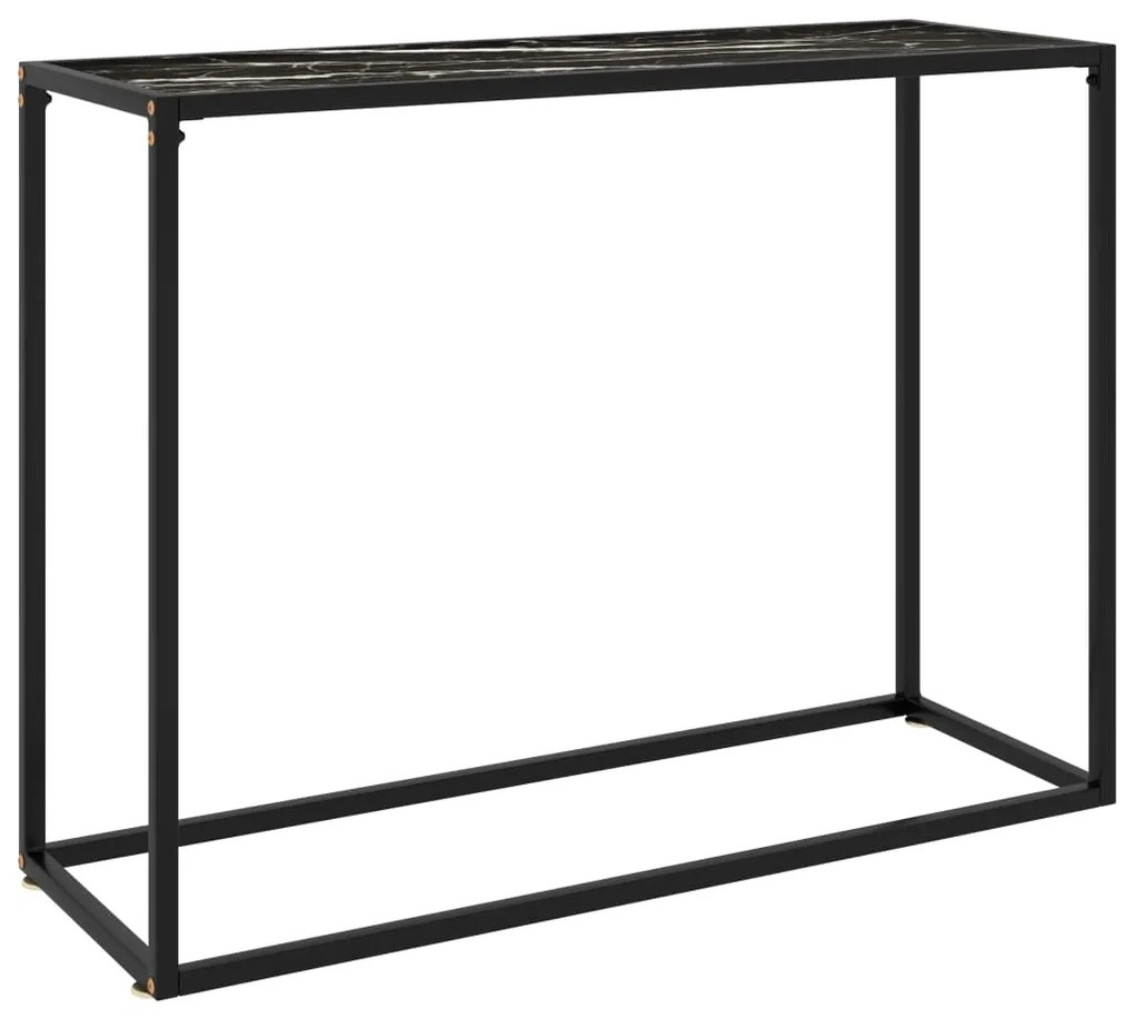 vidaXL Masă consolă, negru, 100x35x75 cm, sticlă securizată