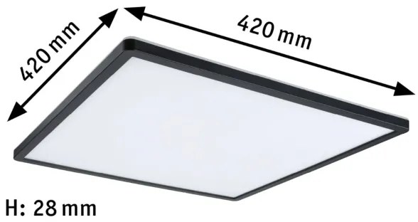 Paulmann 71016 - Panou LED ATRIA 22W 230V 4000K negru, reglabil
