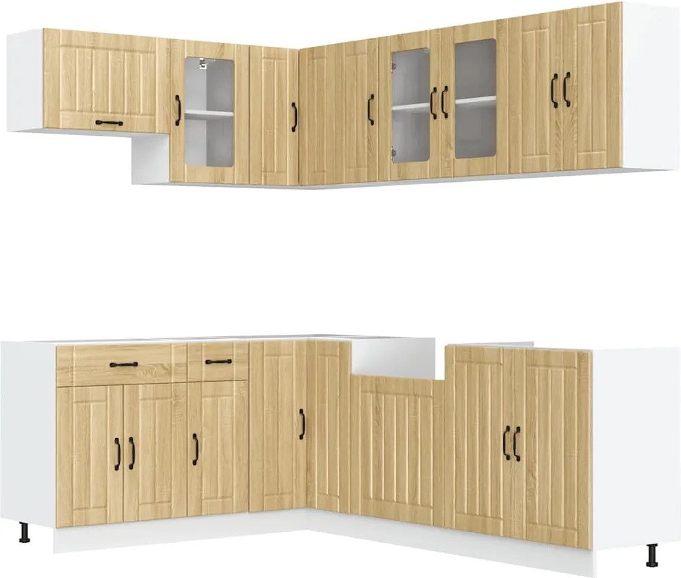 vidaXL Set dulap de bucătărie din 11 piese „Lucca” lemn stejar Sonoma