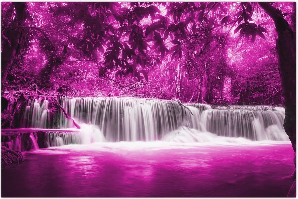 Tablou - Cascadă, violet (90x60 cm)