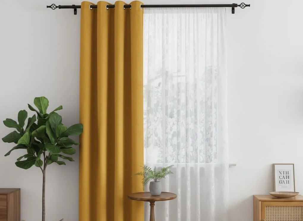 Draperie galbena OXFORD 140x250 cm Agatat: Inele metalice