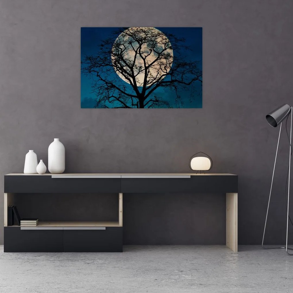 Tablou copacului cu lună plină (90x60 cm)