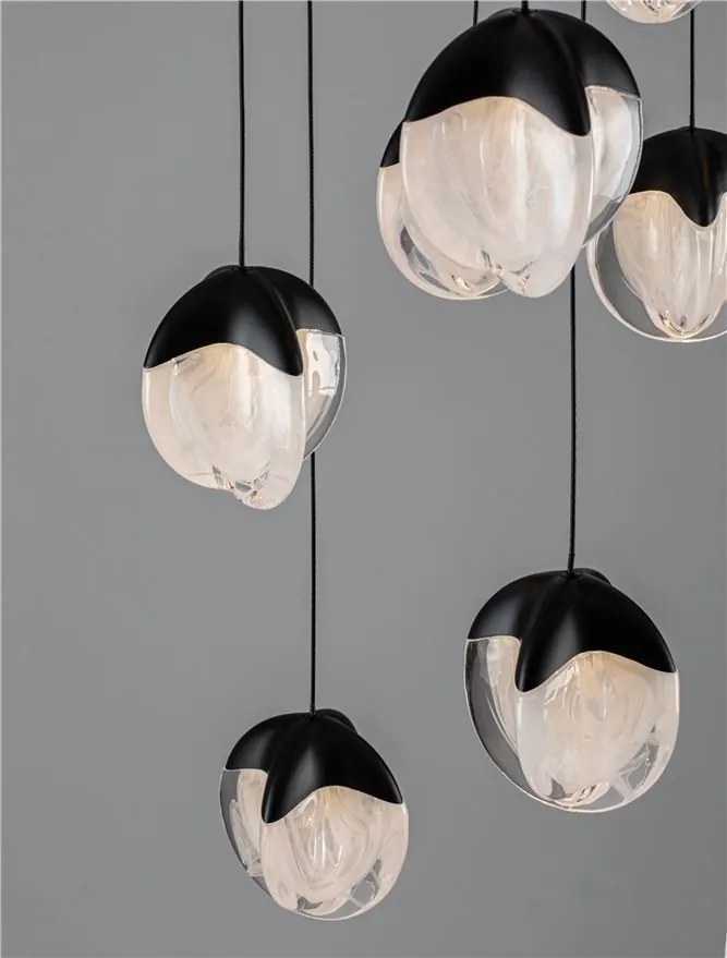 Lustra cu 18 pendule LED ALICIA negru