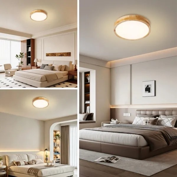 Brilagi - Plafonieră LED WOODLINE LED/24W/230V 3000/4000/6000K stejar Ø 30 cm