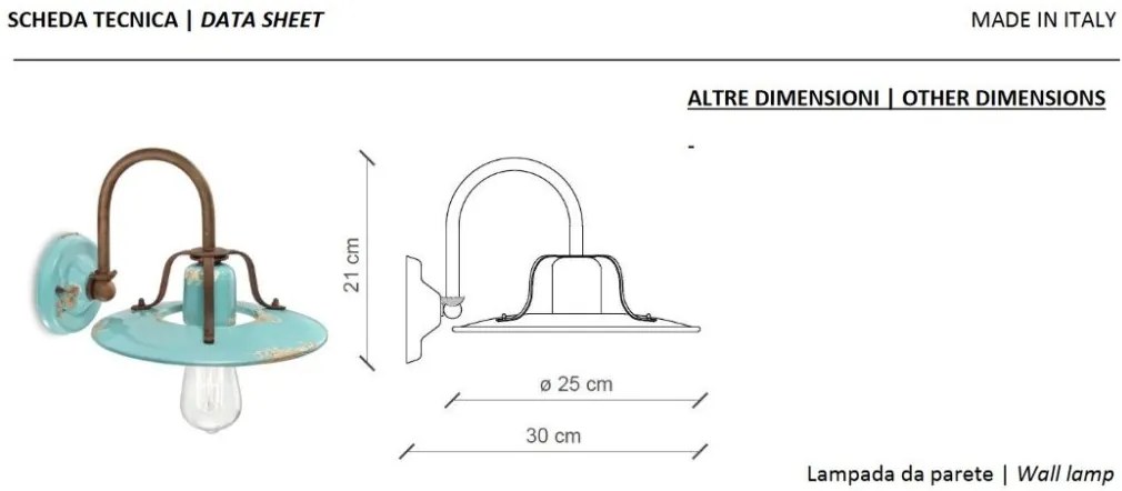 Aplica de perete design retro realizata manual din ceramica COUNTRY