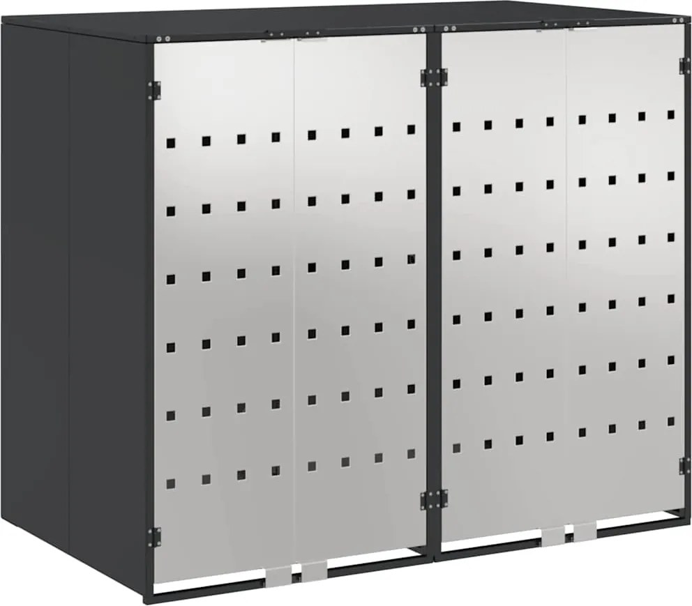 vidaXL Depozitare pentru 3 pubele Wheelie 340 x 77.5 x 115.5 cm Oțel