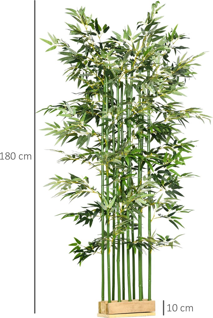 HOMCOM Bambus Artificial, Plantă Decorativă, Aspect Realist, Ușor de Întreținut, Pentru Casă, 180 cm, Verde | Aosom Romania