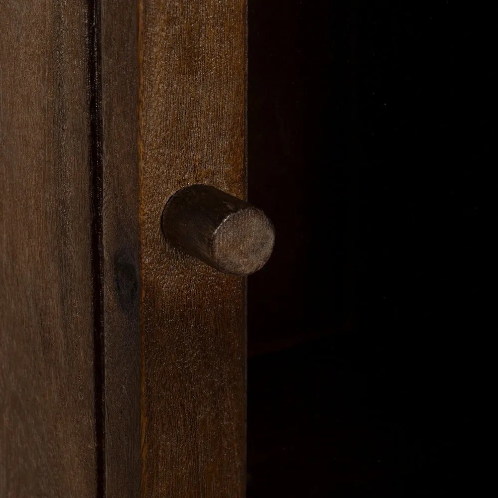 Vitrină maro din lemn de mango 40x180x40 cm Ravi – Ixia