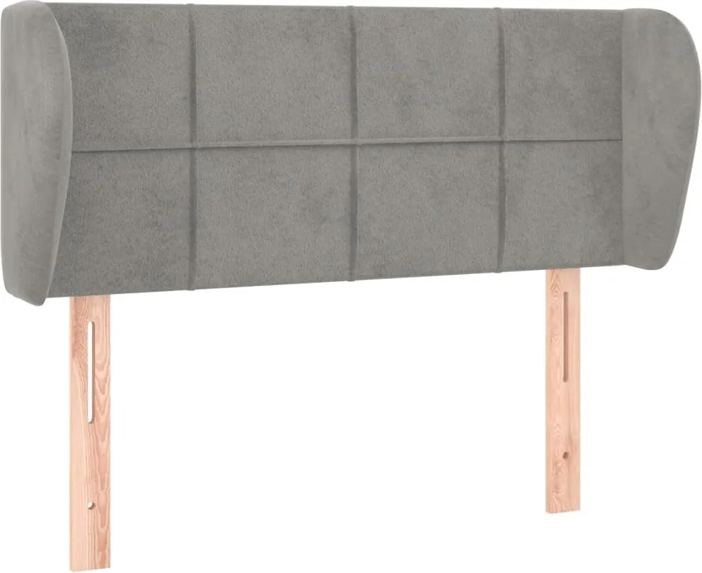 vidaXL Tăblie de pat cu aripioare gri deschis 103x23x78/88 cm catifea