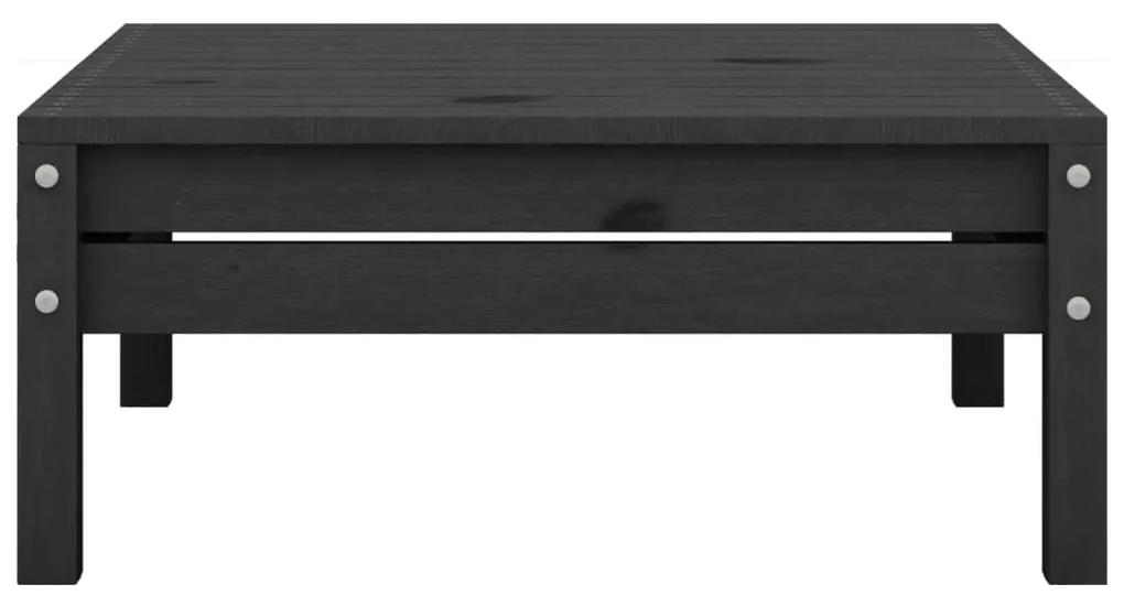 Set mobilier de gradina, 7 piese, negru, lemn masiv de pin Negru, 1