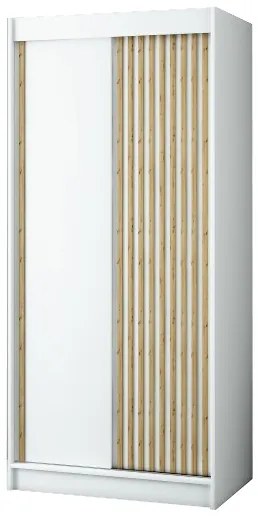 Dulap de haine 100 cm Ladonna (alb mat). 1045692